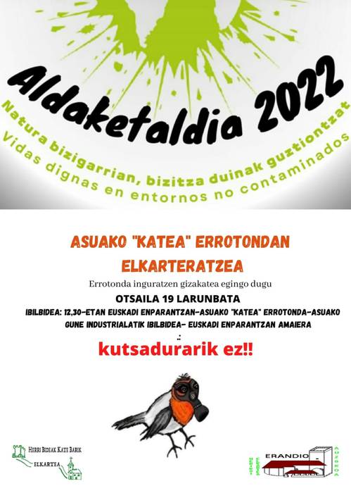 Aldaketaldia: Asuako errotondan elkarretaratzea