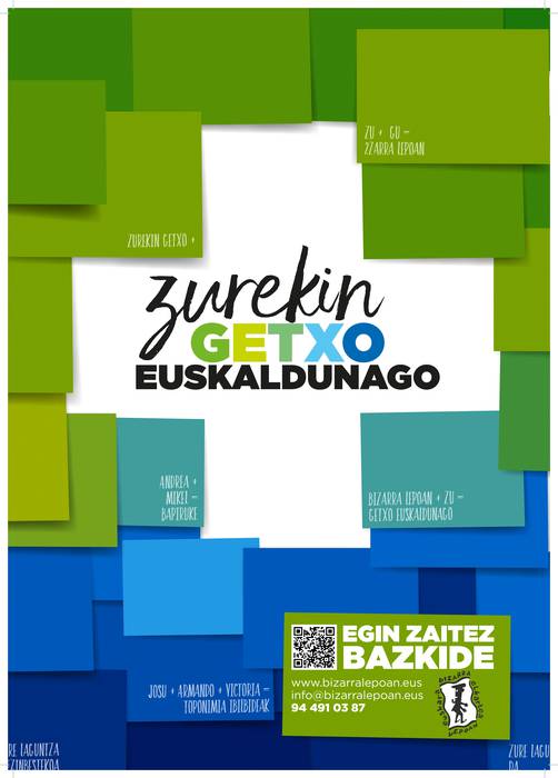 Zurekin Getxo Euskaldunago: kartel pegada + poteoa