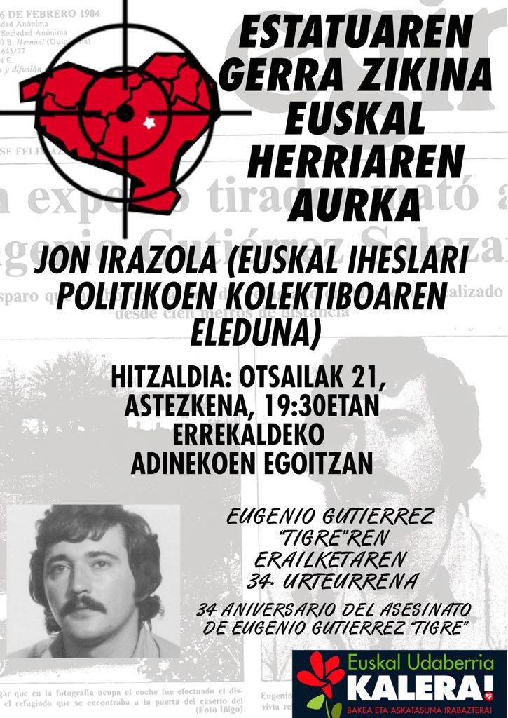 GALek hildako 'Tigre' leioaztarra gogoratuko dute eguaztenean