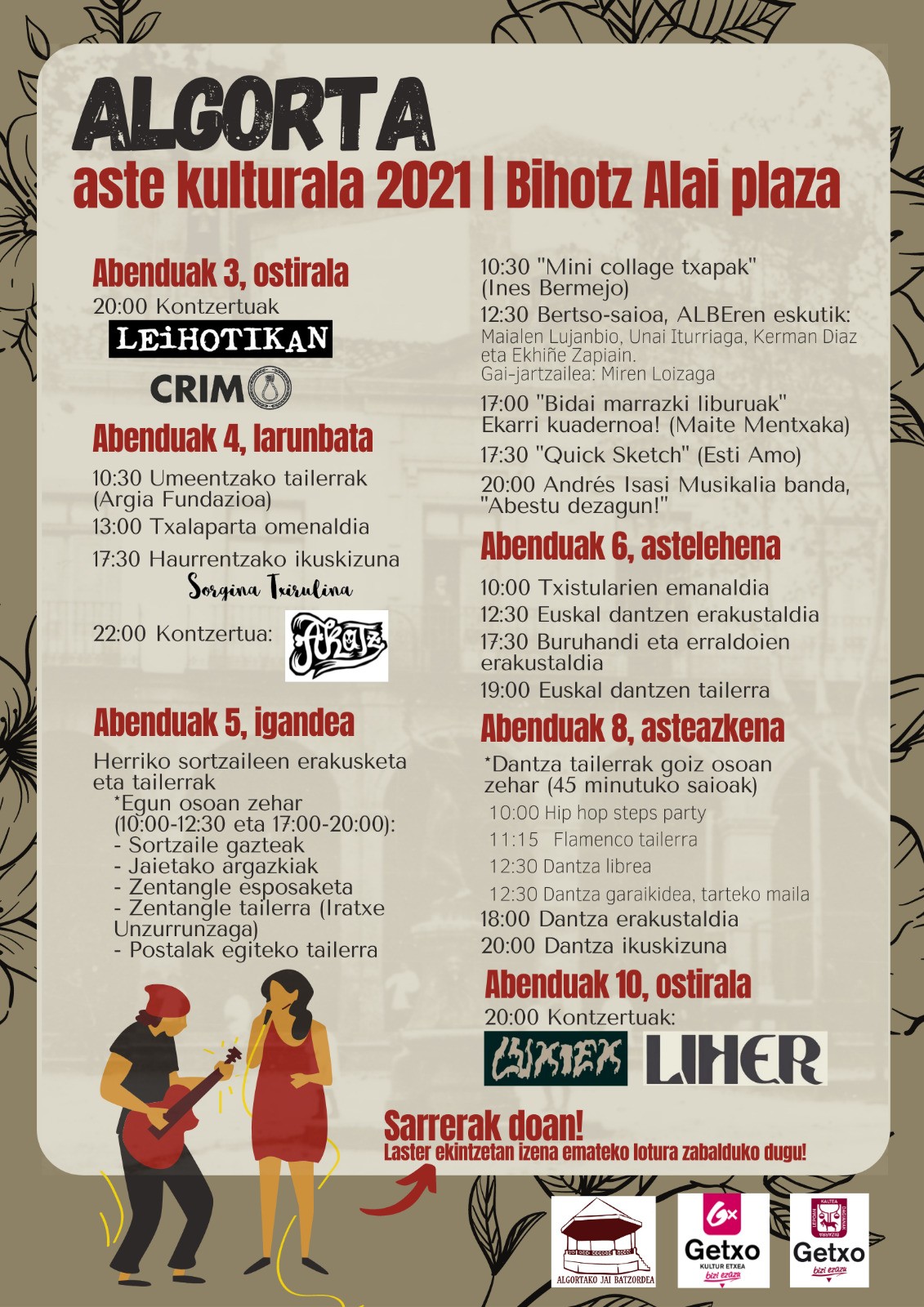 Abenduaren 3tik 10era bitartean izango da Algortako Aste Kulturala