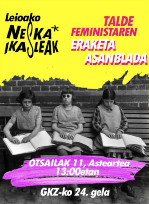 Leioako neska* ikasleek lehen eraketa asanblada egingo dute asteartean