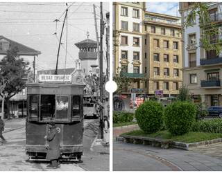 Areetako zubiaren plaza 1915-1930 urteen artean, Getxo.