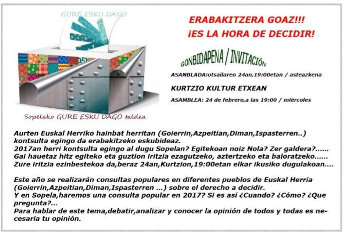 Herri-galdeketa egin ala ez eztabaidatuko dute bihar Sopelan