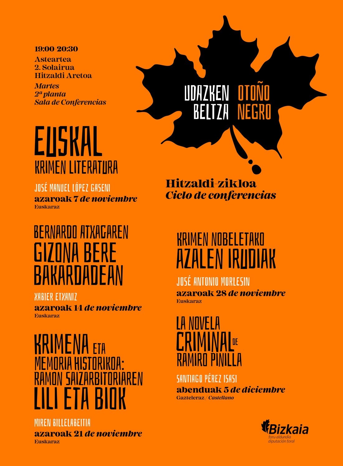 Hitzaldi-zikloa: Udazken beltza