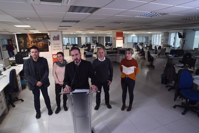 "Gara"-ri eta bertako lantaldeari elkartasuna