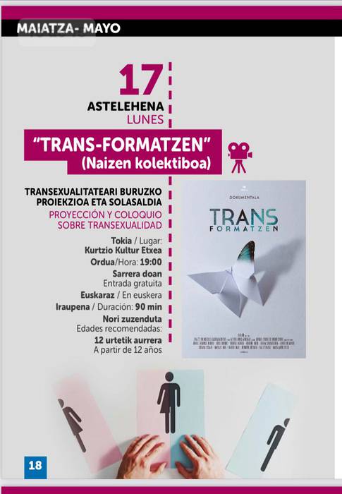 Tans-formatzen: Transexualitateari buruzko proiekzioa eta solasaldia