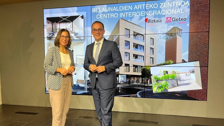 Getxoko Udalak eta Aldundiak ateak 2024an irekiko dituen belaunaldien arteko zentroa eraikitzeko proiektua aurkeztu dute