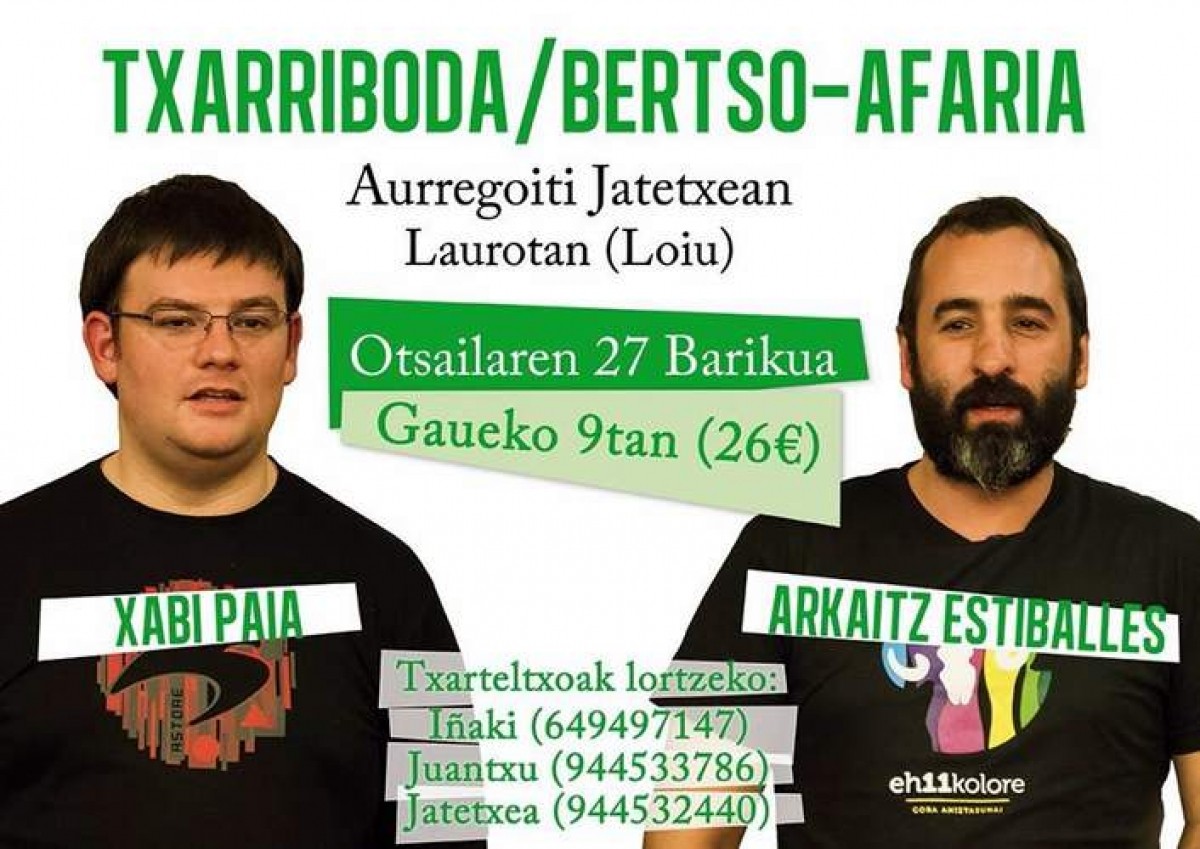 Korrika txarribodan abestuko du bihar Xabi Payak, Loiun