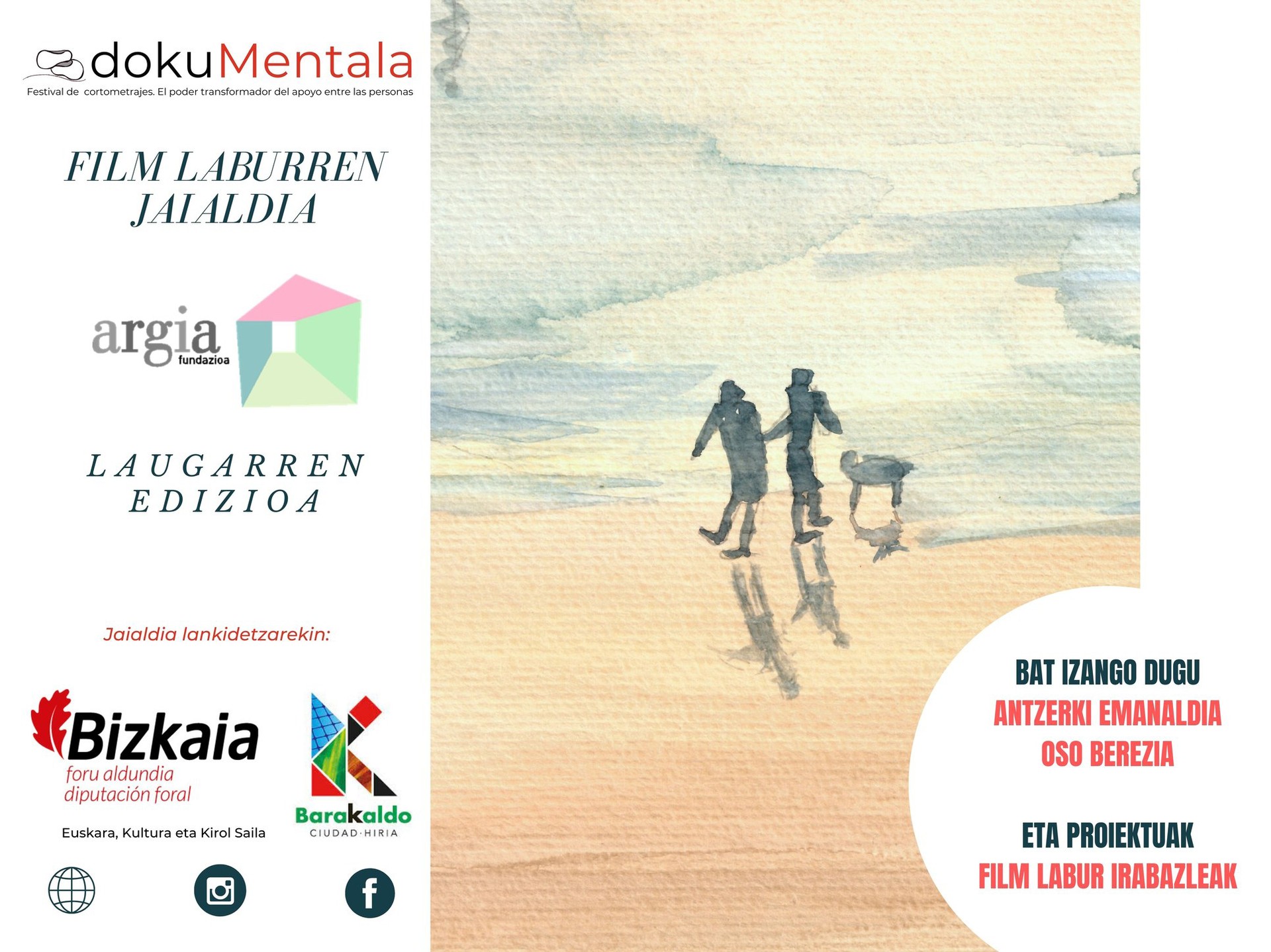 Argia Fundazioak antolatutako dokuMentala film laburren jaialdiaren sari banaketa izango da barikuan Barakaldon