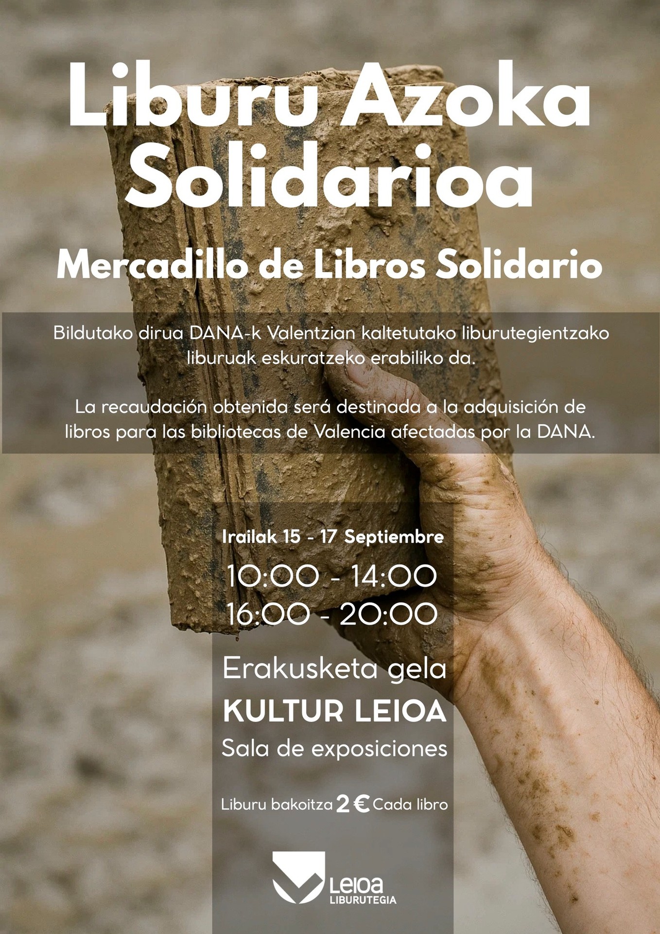Liburuen merkatu solidarioa Leioara bueltatuko da irailaren 15etik 17ra