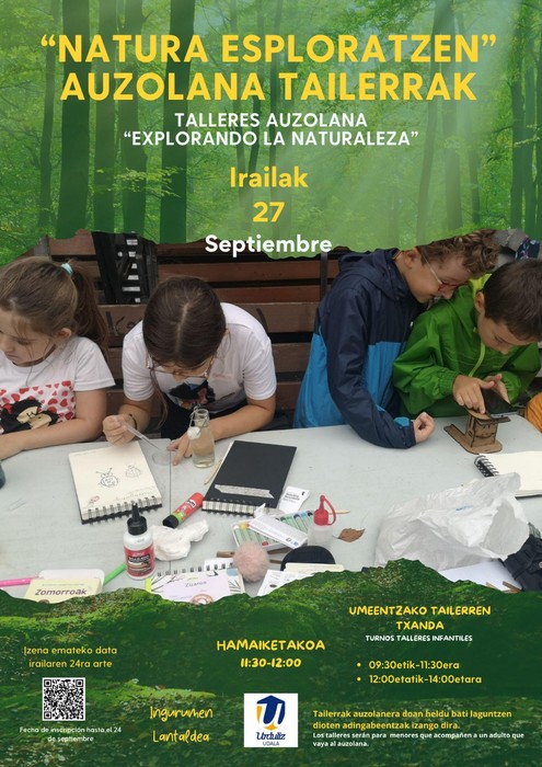Haurtzaroko Basoak umeentzako tailerrak antolatu ditu irailaren 27rako