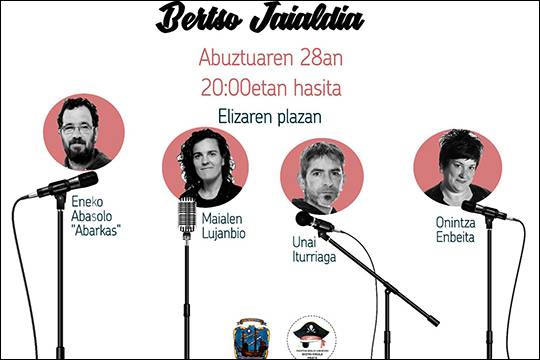 Bertso jaialdia: Eneko Abasolo "Abarkas" + Onintza Enbeita + Unai Iturriaga + Maialen Lujanbio