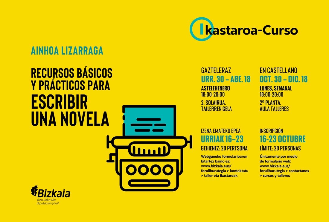 Ikastaroa: Recursos básicos y prácticos para escribir una novela