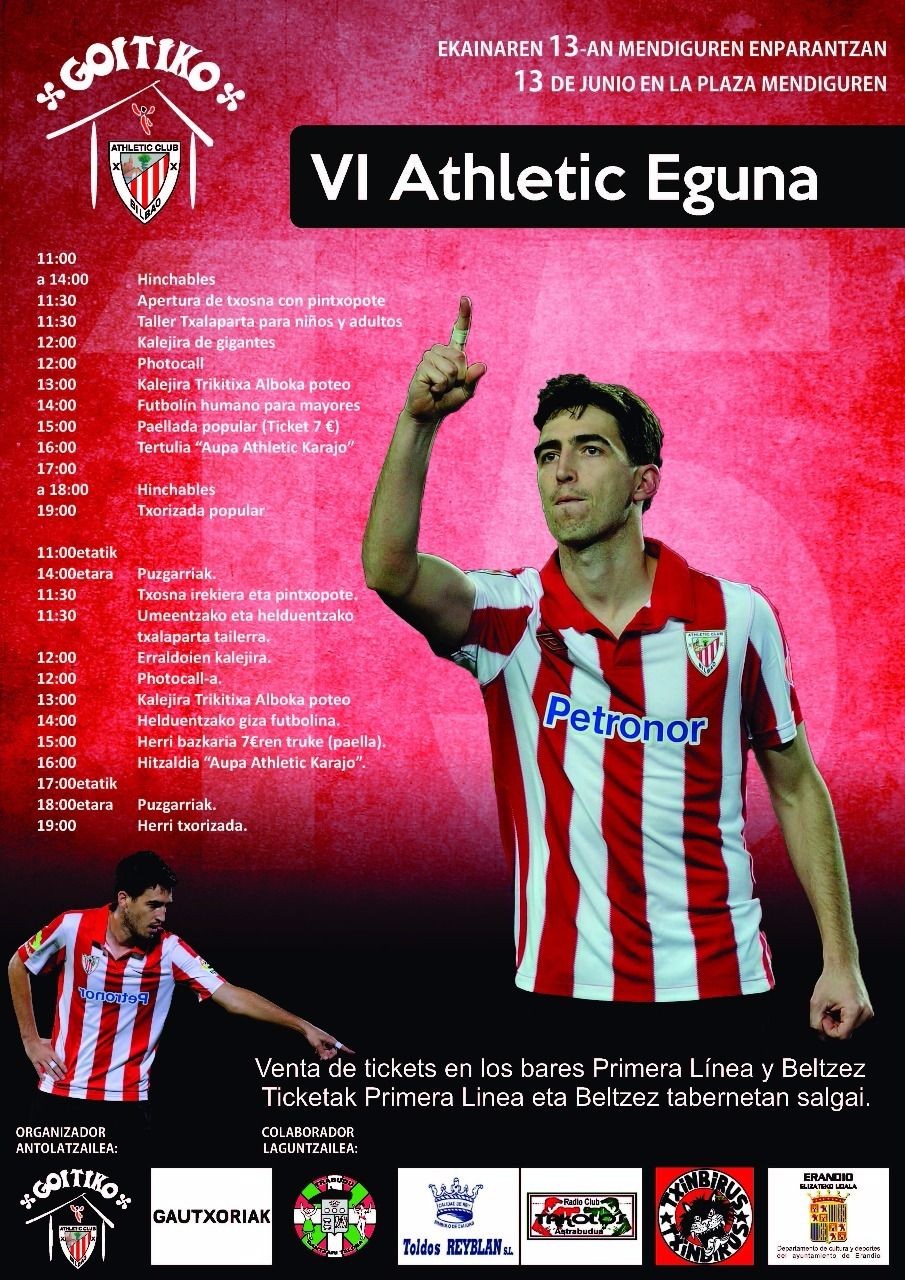 Athletic Eguna ospatuko dute Astrabuduan zapatuan