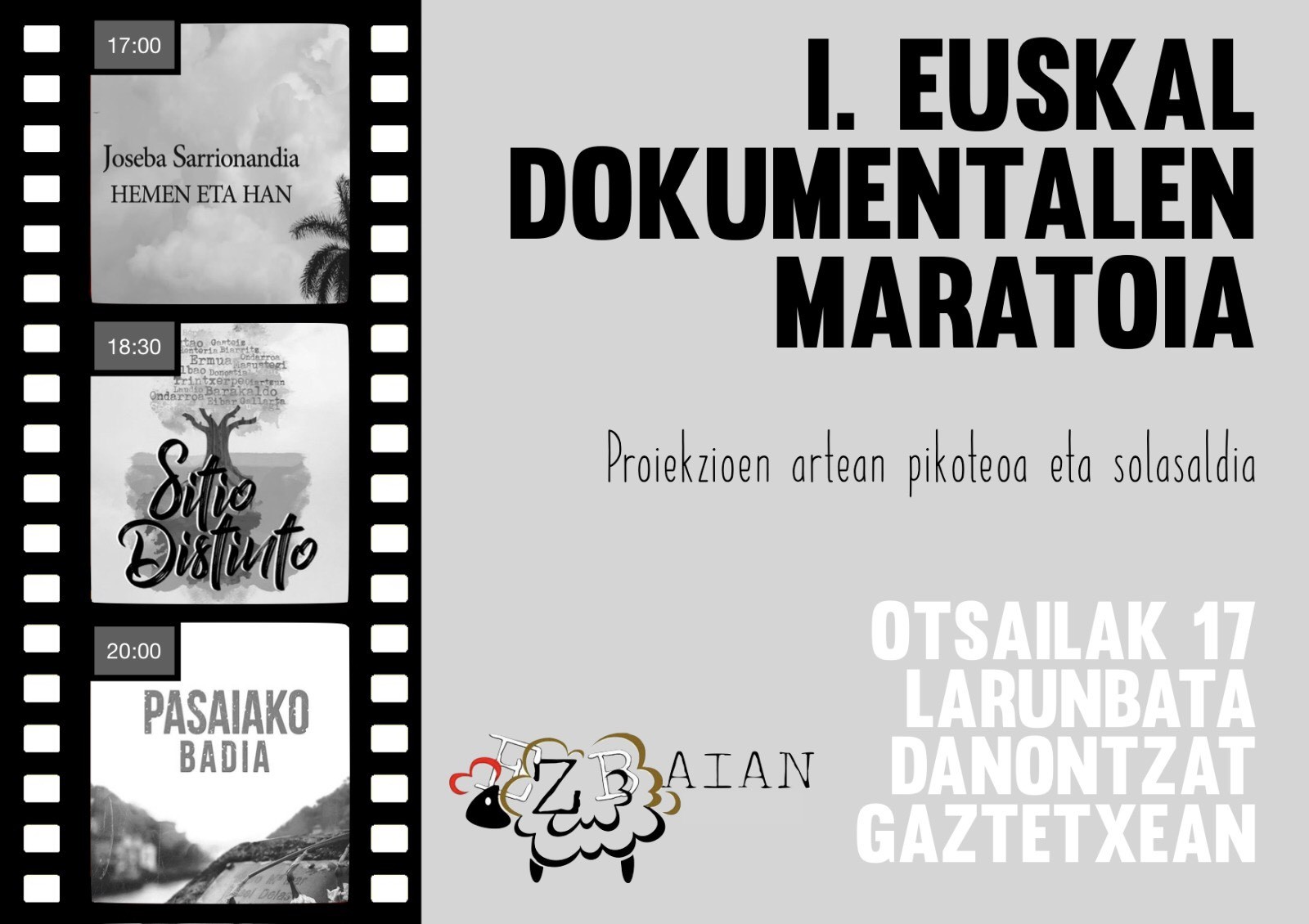 Euskal dokumentalen maratoia egingo dute zapatuan