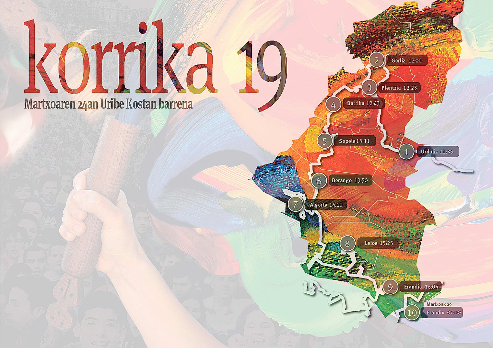 Erandion trainerua hartu eta Barakaldorantz abiatu da Korrika, ttipi-ttapa, ttipi-ttapa...