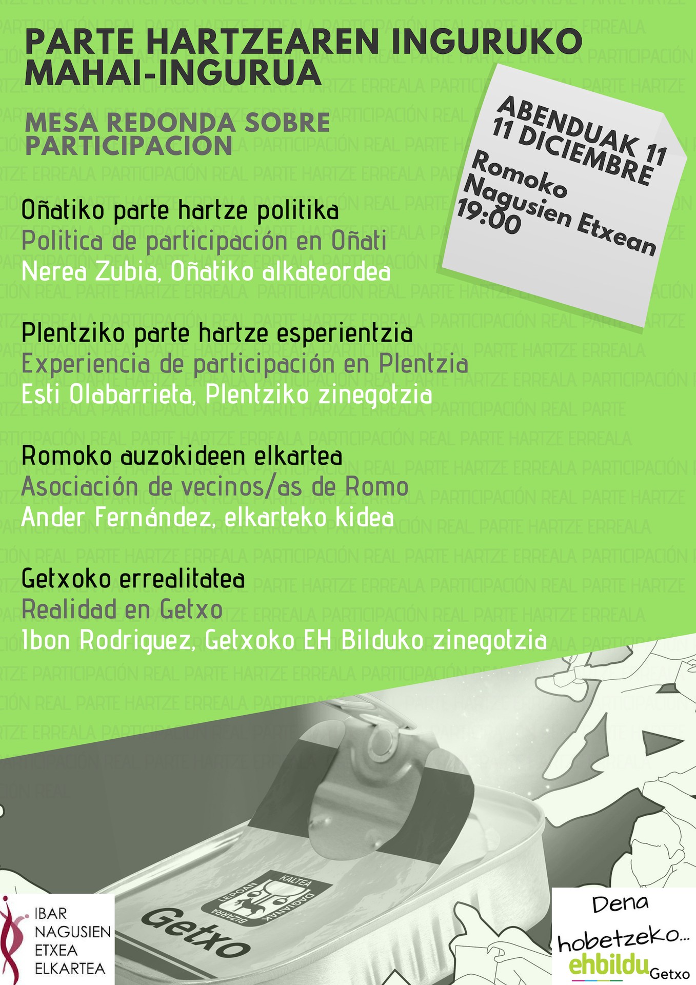 Parte-hartzearen inguruko mahai-ingurua
