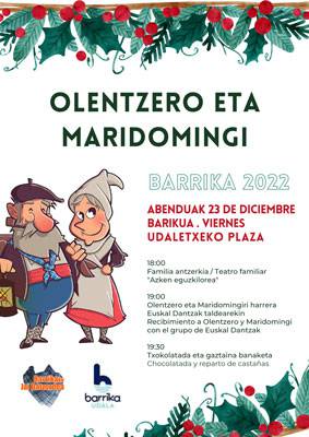 Barrikako Olentzero eta Mari Domingiri harrera