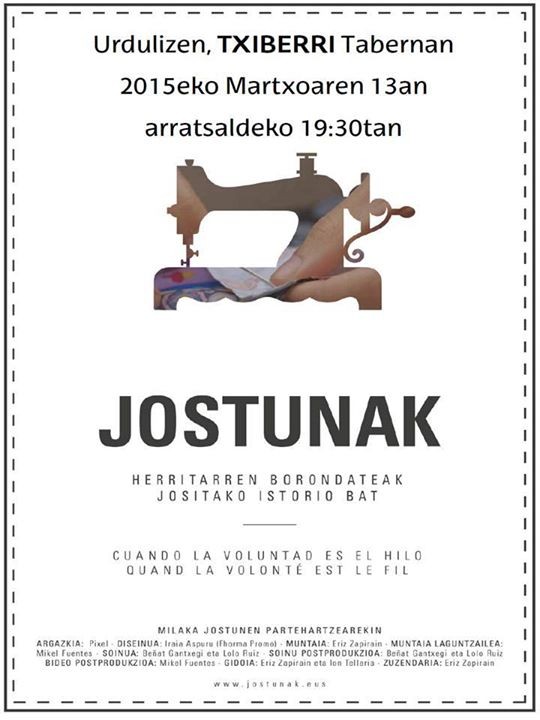 "Jostunak" dokumentala proiektatuko dute gaur Urdulizen