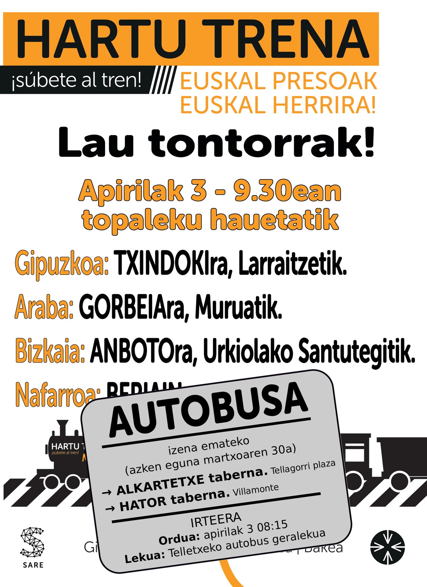 Apirilaren 3an Anbotora joateko autobusa #HartuTrena