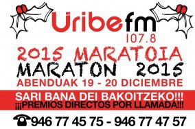 Gabonetako maratoia egingo du aste akabuan Uribe Fm irratiak