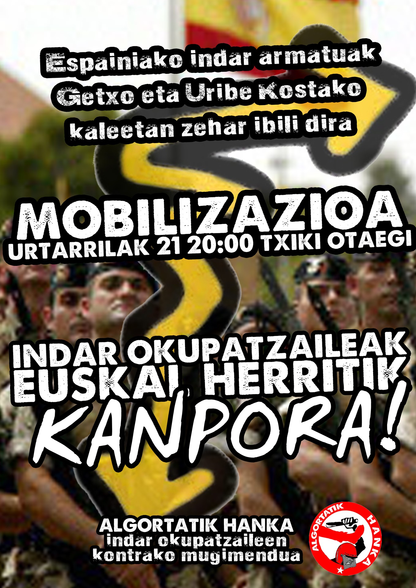 Urtarrilak 21, mobilizazioa Algortan