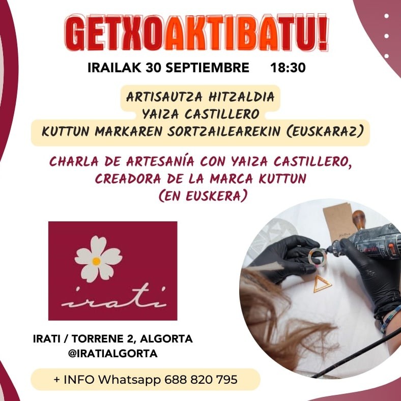Artisautzari buruzko berbaldia antolatu dute Algortako Irati dendan