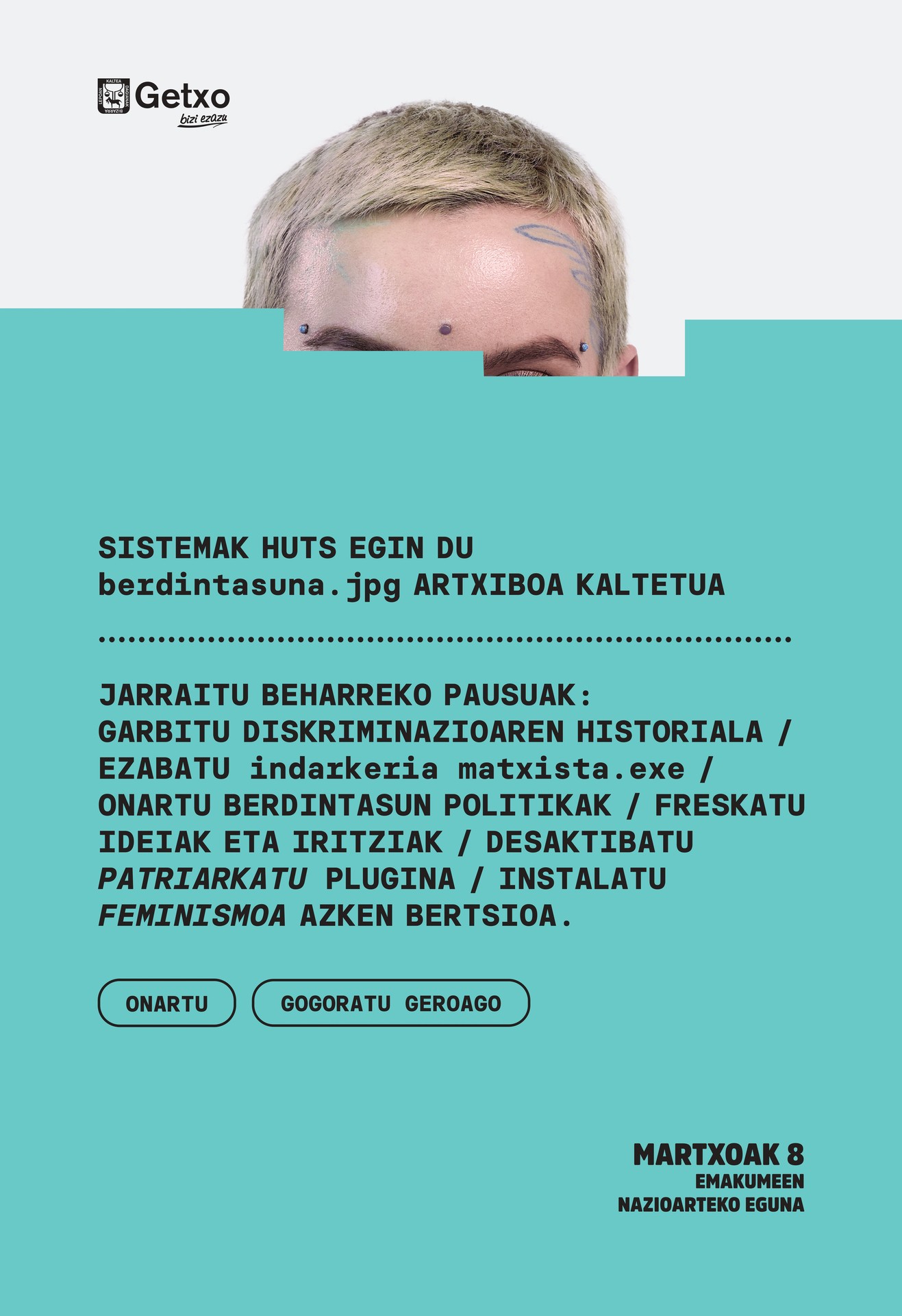 Emakumeen ikusezintasuna salatuko du martxoaren 8ko Getxoko Udalaren “Asko geratzen da egiteko” kanpainak