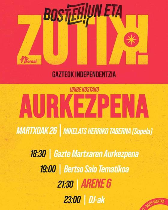 'BostEHun eta zutik!' Gazte Martxaren aurkezpena