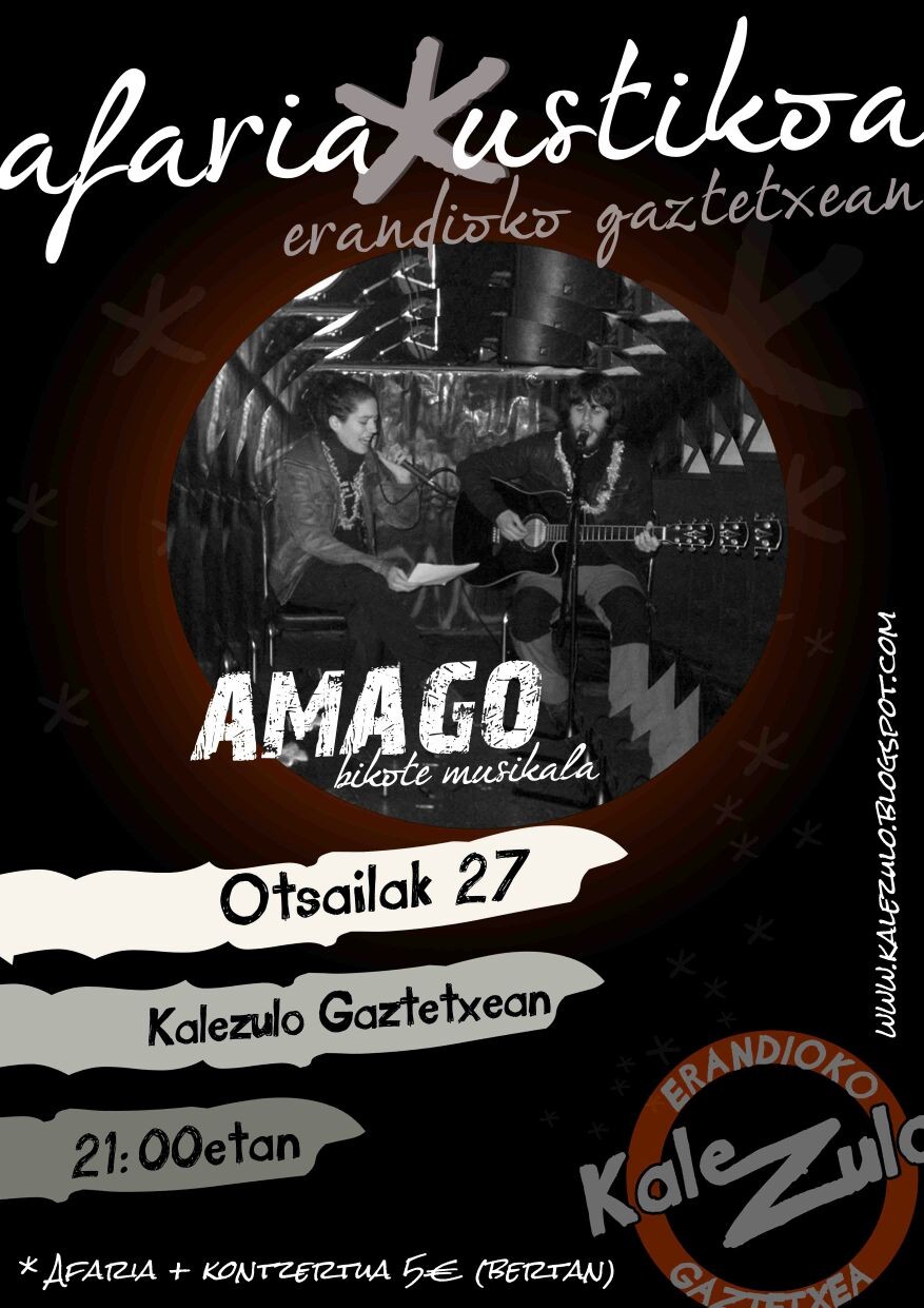 Afari akustikoa Amagogaz Kalezulo gaztetxean