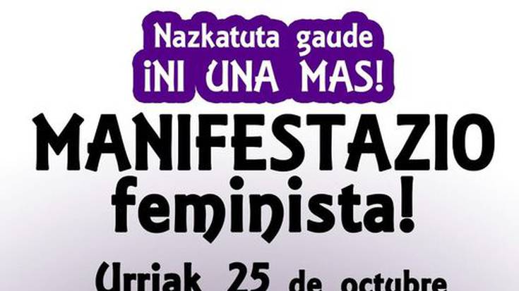 Manifestazio feminista egingo dute Erandion, aste-akabu honetan jazotako eraso matxista salatzeko