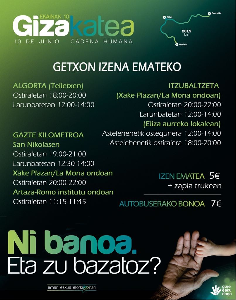 Ekainaren 10eko giza-katerako izena eman!