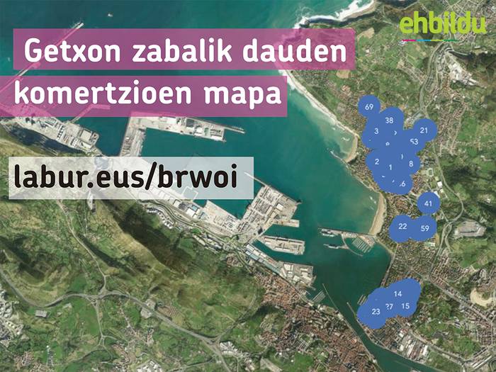Zabalik dauden komertzioen mapa osatu du Getxoko EH Bilduk