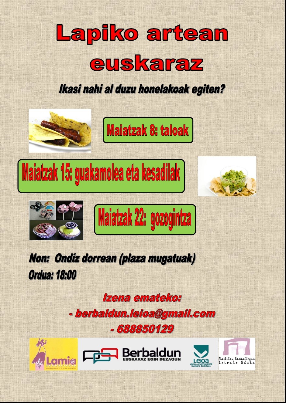 Berbaldun ekimenak sukaldaritza-tailerrak antolatu ditu