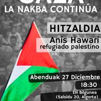 Hitzaldia: "Gaza, Nakbak aurrera jarraitzen du"