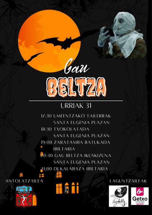 Gau Beltza Getxoko Santa Eugenia plazan
