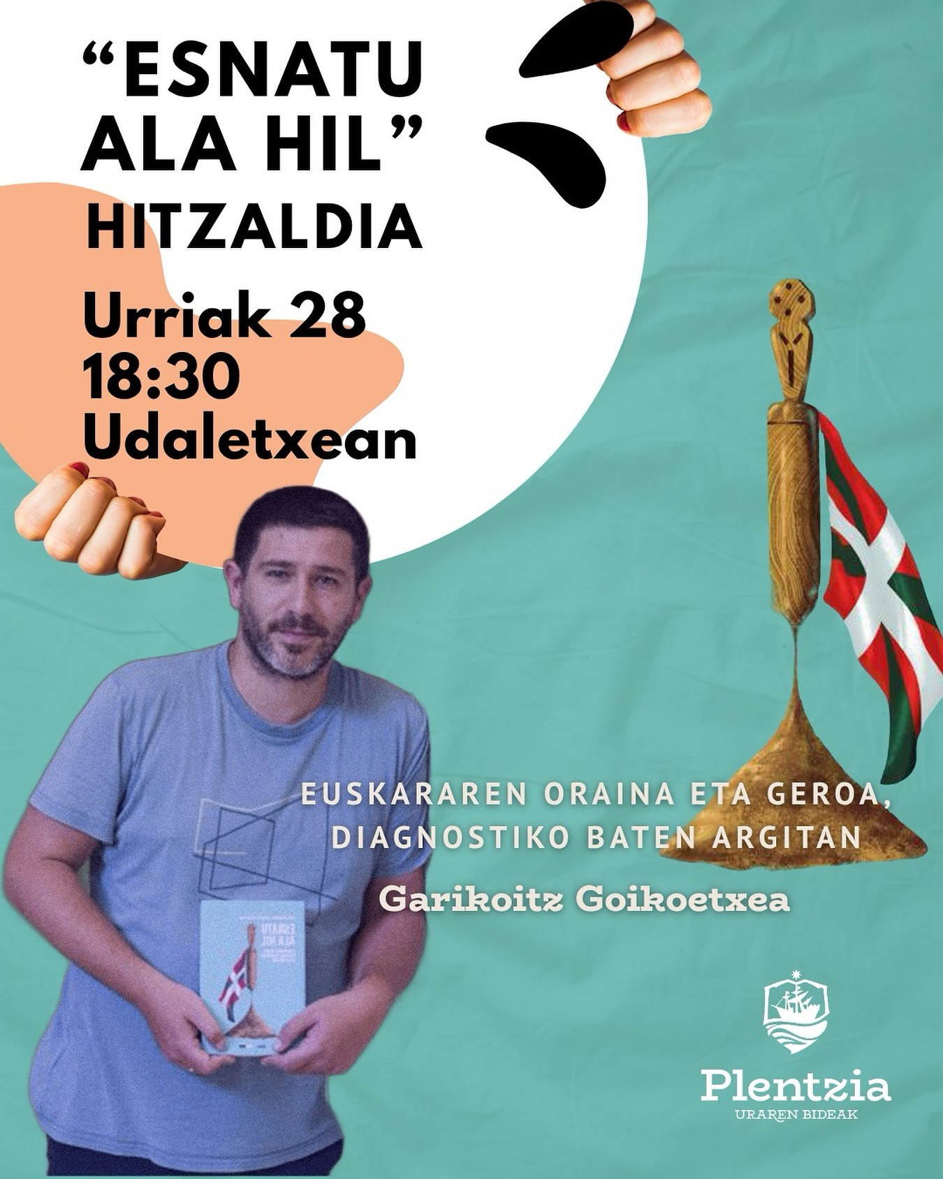Euskal Herriaren egoera soziolinguistikoa aztertzen duen liburua aurkeztuko du bihar Garikoitz Goikoetxeak Plentzian