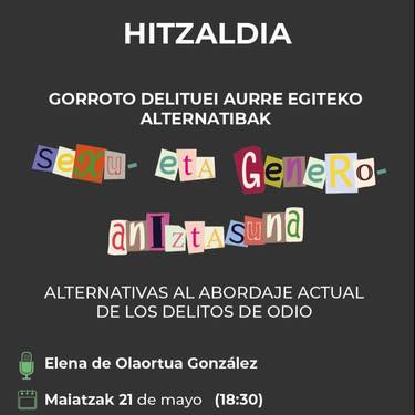 Maiatzaren 21ean, sexu- eta genero-aniztasuna inguruko hitzaldia egingo dute Gorlizko Udal Bartzar Aretoan