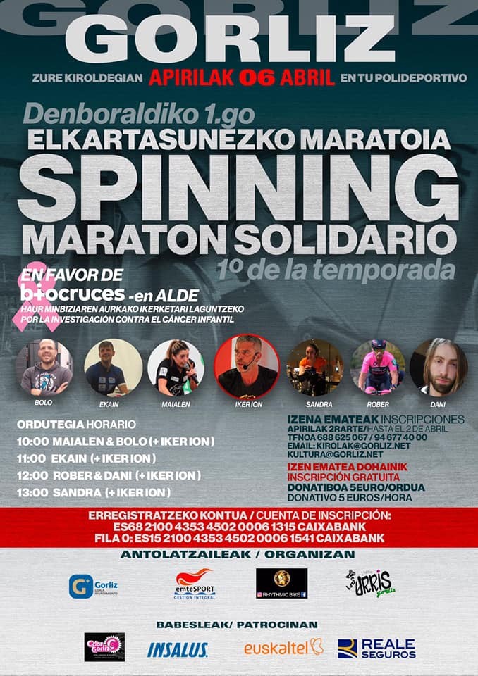 Spinning bizikleta-martxa solidarioa egingo du Los Urris Gorlizko taldeak