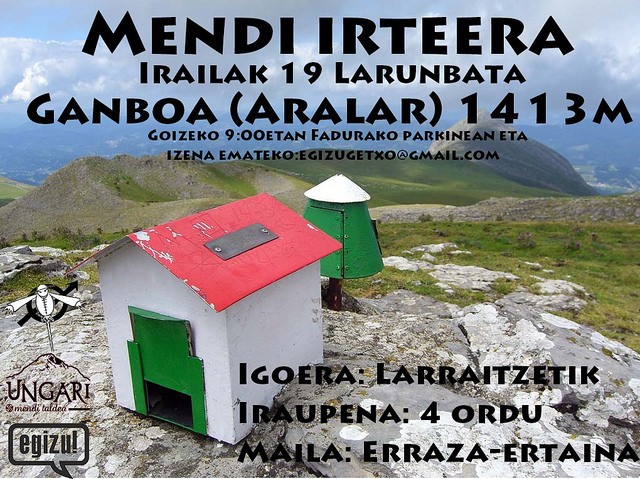 Aralar mendilerroko Ganboa tontorrera, zapatuan