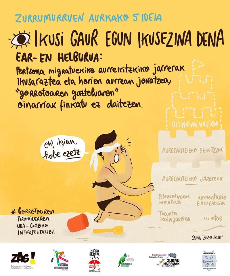Zurrumurruen kontrako binetak ikus daitezke egunotan udalerriko hainbat lekutan