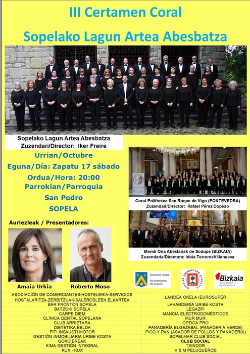 Sopelako III. Abesbatzen Emanaldia ospatuko dute urriaren 17an