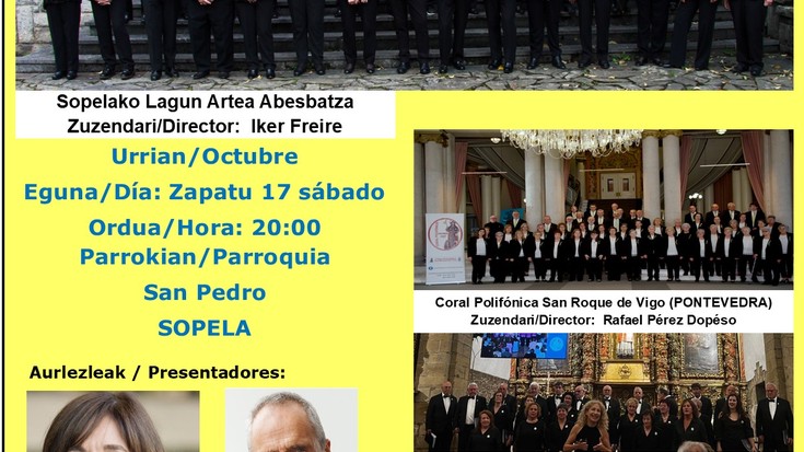 Sopelako III. Abesbatzen Emanaldia ospatuko dute urriaren 17an