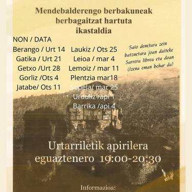 Mendebalderengo berbakunean berbagaitzat hartuta ikastaldia