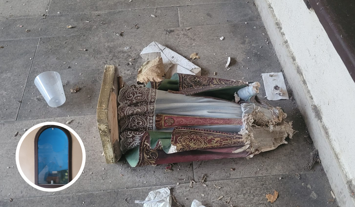 Algortako Portu Zaharreko Etxetxun dagoen San Nikolasen figura suntsitu dute