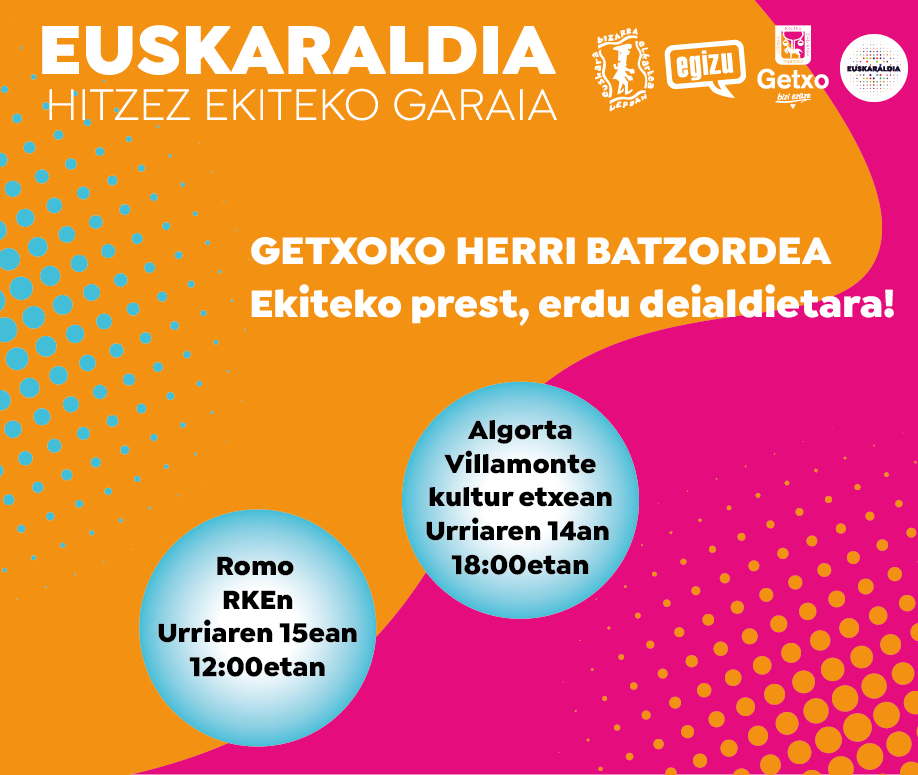 Tokiko Euskaraldia antolatzeko herri batzordea osatzeko prest daude Getxon