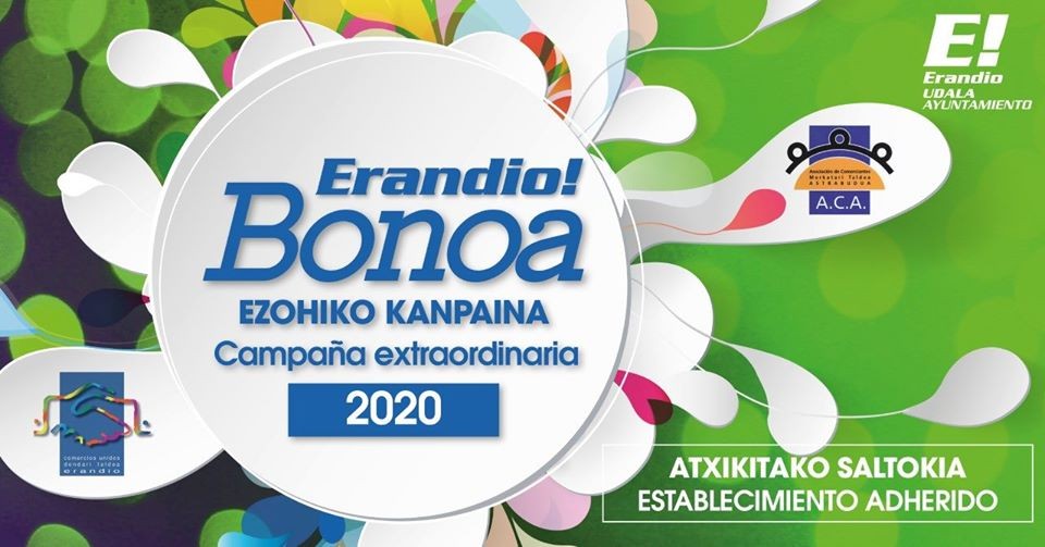 Herriko establezimenduek maiatzaren 25era arte dute epea Erandio Bonoak kanpainari atxikitzeko