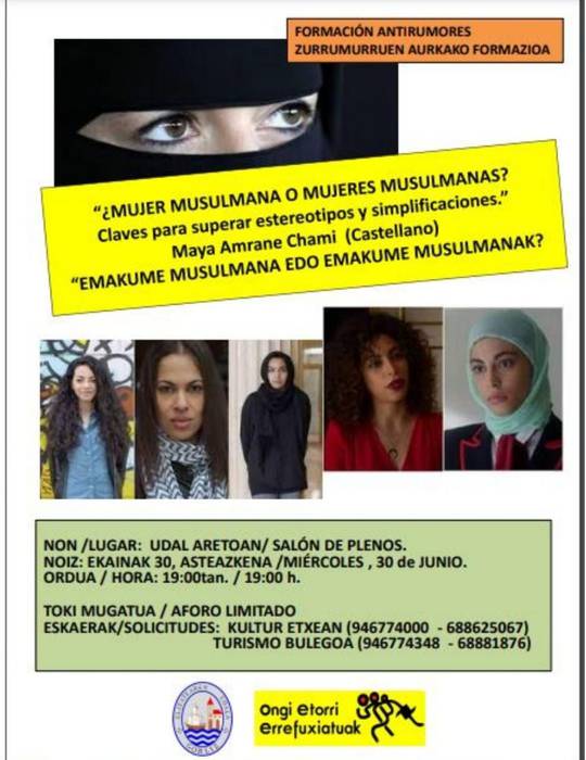 Zurrumurruen aurkako formakuntza: "Emakume musulmana edo emakume muslmanak"