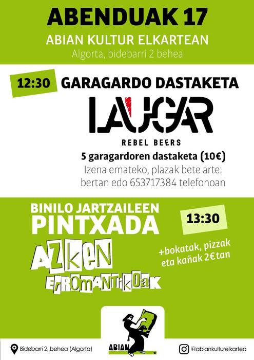 Garagardo dastaketa + binilo jartzaileen pintxada: Azken erromantikoak