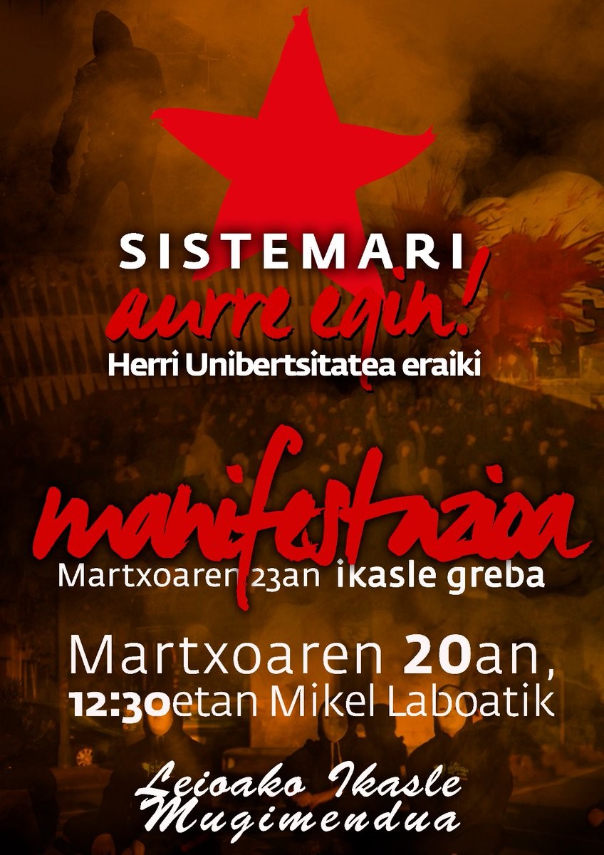 Martxoaren 23ko grebara deitzeko manifestazioa egingo du astelehenean IAk